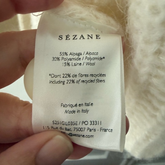 Sezane Emile Cardigan Ecru XXXL - Picture 4 of 6